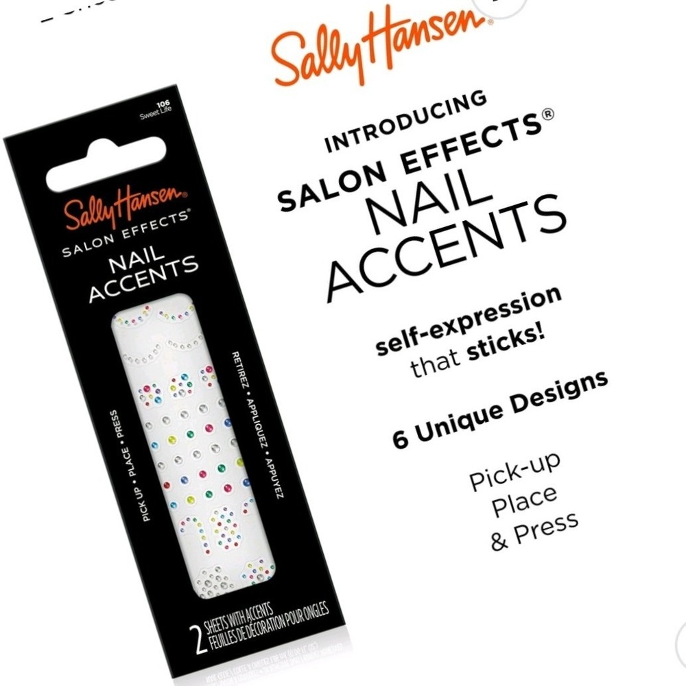 Sally Hansen Salon Effects Nail Accents Sweet Life 106 2 Sheets Rhinestones NEW